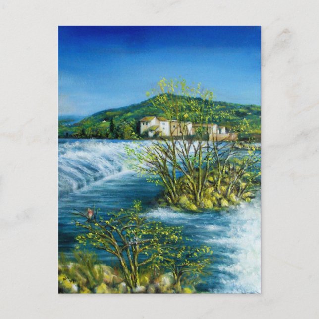 ARNO RIVER AT ROVEZZANO Florence Italy Postcard (Front)