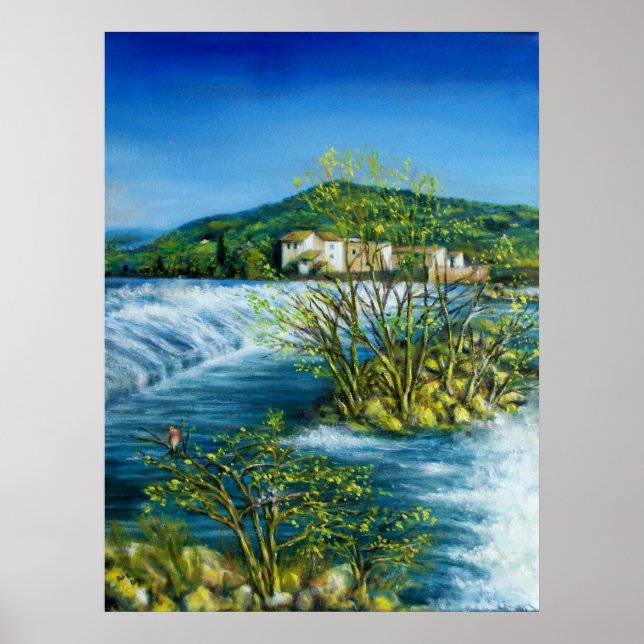 ARNO RIVER AT ROVEZZANO Florence Italy Poster (Front)