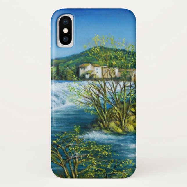 ARNO RIVER AT ROVEZZANO Florence Tuscany Landscape Case-Mate iPhone Case (Back)