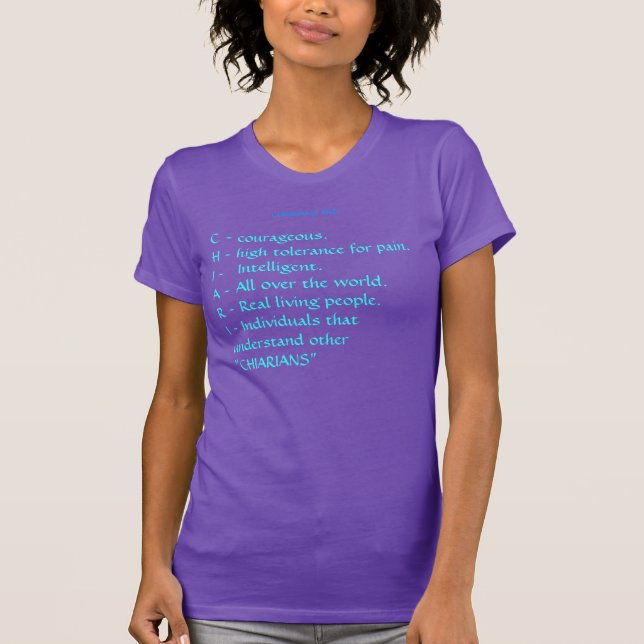 Arnold Chiari Awareness T-Shirt (Front)