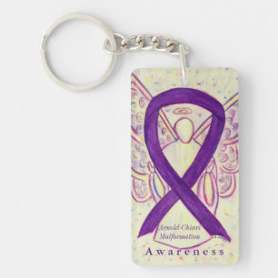 Arnold-Chiari Malformation Awareness Ribbon Chain Keychain