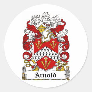 ARNOLD FAMILY CREST - ARNOLD COAT OF ARMS CLASSIC ROUND STICKER