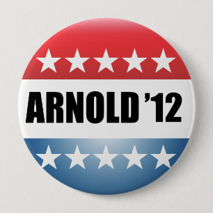 ARNOLD SCHWARZENEGGER 4 INCH ROUND BUTTON