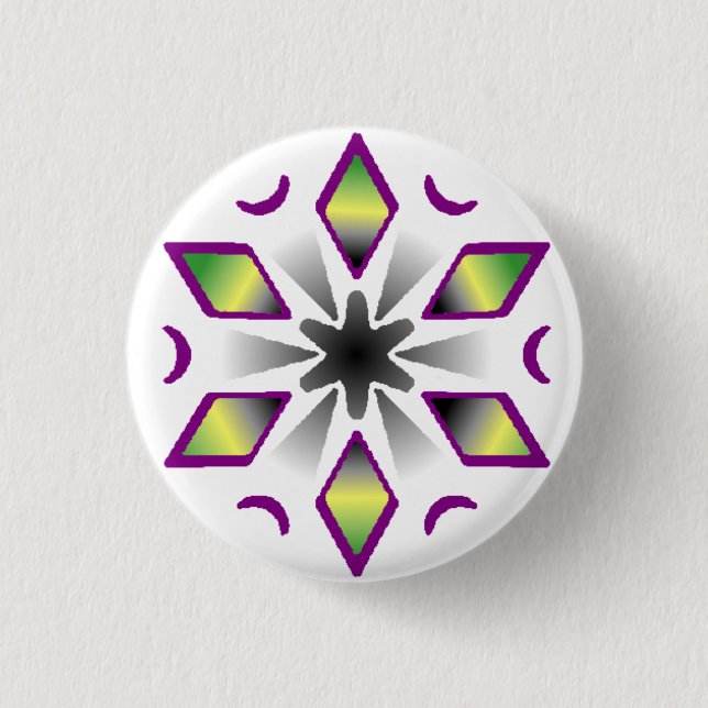 aro ace pride snowflake 1 inch round button (Front)