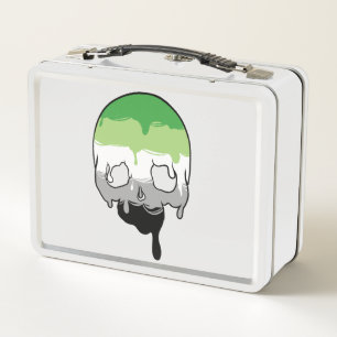 Aro Pride Dripping Skull Metal Lunch Box