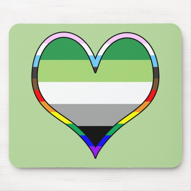 Aro Pride Heart Mouse Pad (Front)