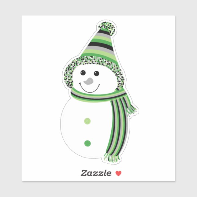 Aro Pride Snowman Snowperson Green Grey White Blac (Sheet)