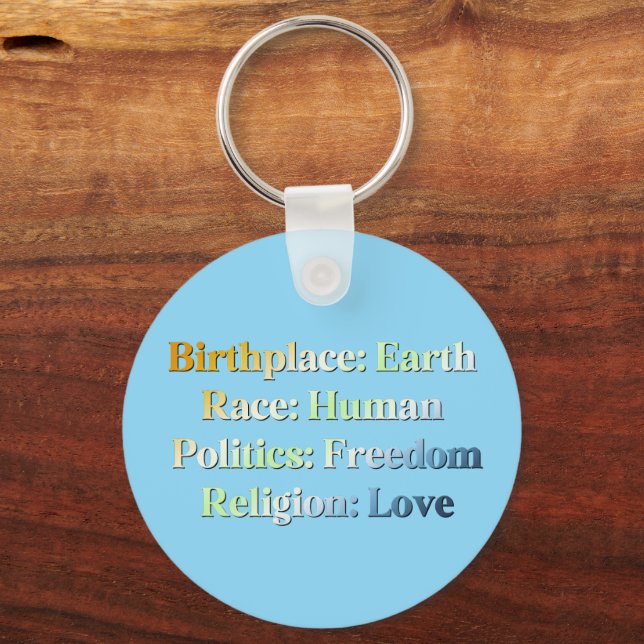 AroAce Agender Pride - Birthplace: Earth... Keychain (Front)