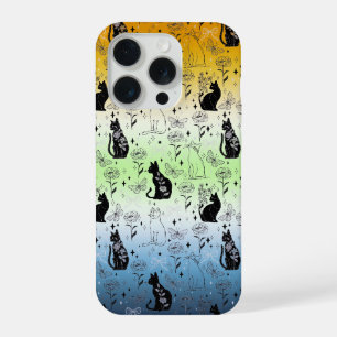 AroAce Agender Pride Black Cat - Mystical Witchy iPhone 15 Pro Case