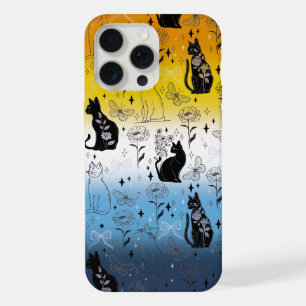 AroAce Agender Pride Black Cat - Mystical Witchy iPhone 15 Pro Max Case