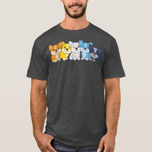 Aroace Flag Pride Lgbtq Dogs Aroace Corgi  T-Shirt