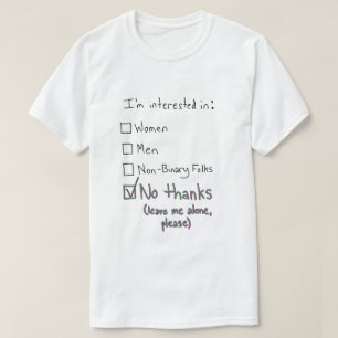Aroace "No thanks" Checkmark T-Shirt