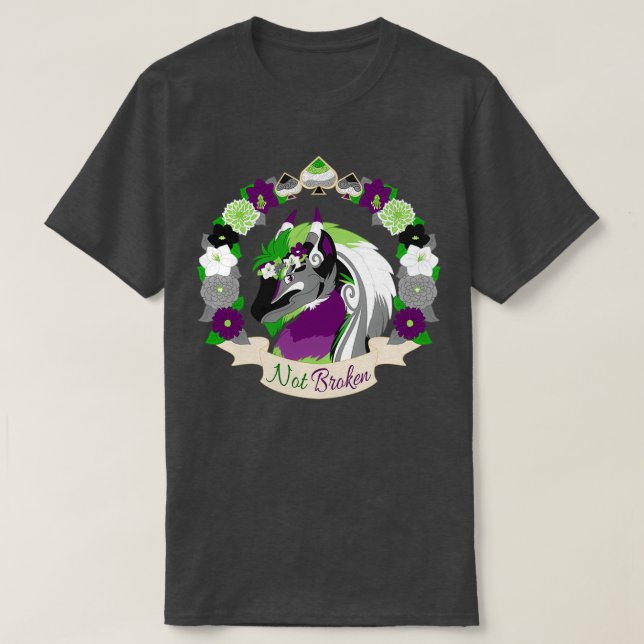 Aroace Pride Not Broken T-Shirt (Design Front)