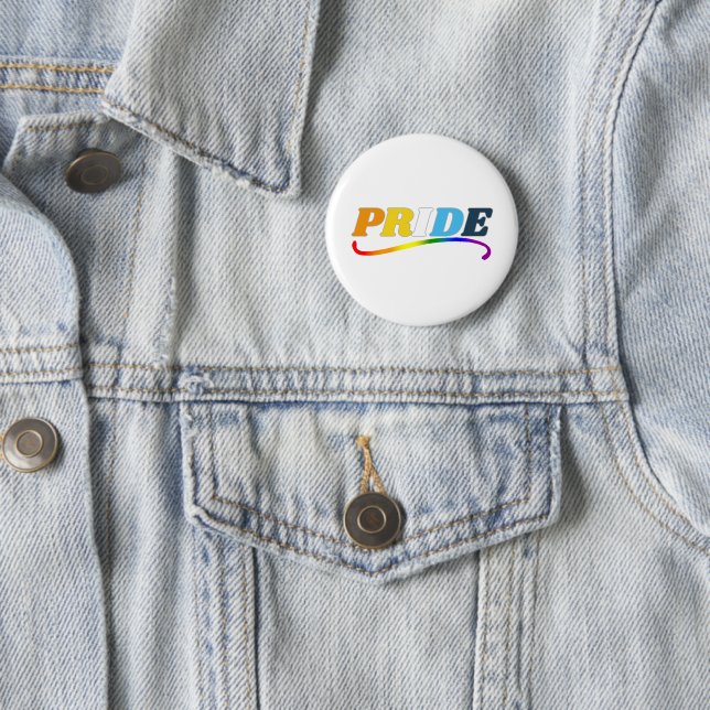 AroAce Pride - Rainbow Swoosh 2 Inch Round Button (In Situ)