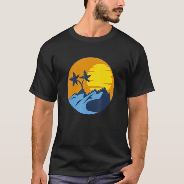 Aroace Pride Tropical Beach Aro Ace LGBT Aromantic T-Shirt (Front)
