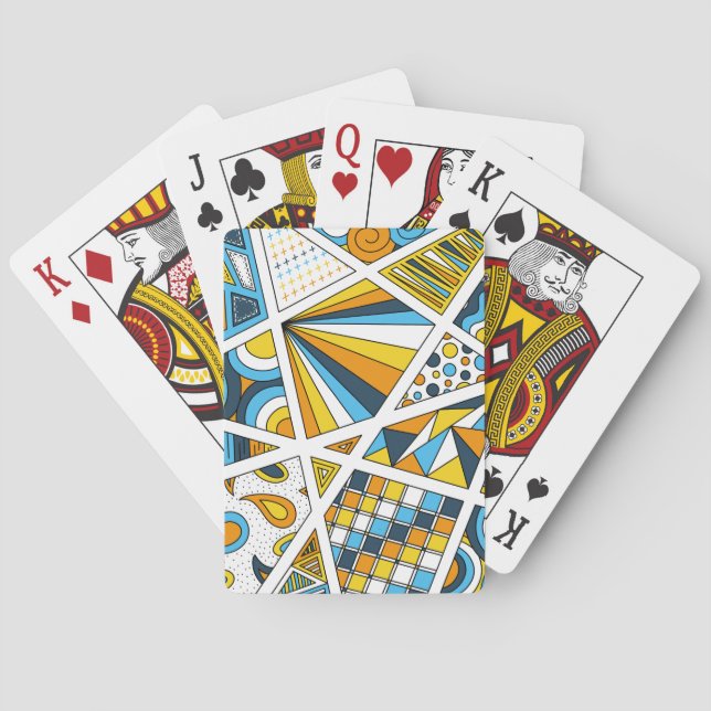 AroAce Pride Zen Doodle Sunset Flag Modern Abstrac Playing Cards (Back)