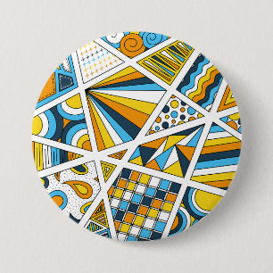 AroAce Pride Zen Doodle Sunset Flag Modern Art 3 Inch Round Button