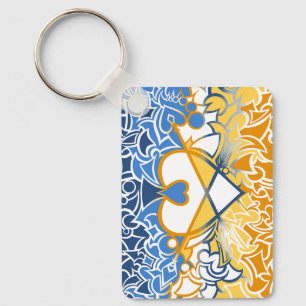 Aroace Sun and Sea Pride Flag Squiggles Keychain