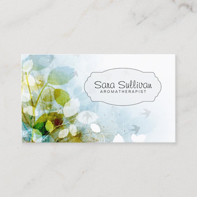 Aroma Therapist Élégant Carte de visite de la natu (Devant)