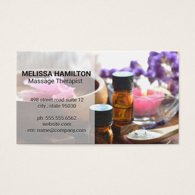 Aroma Therapy | Spa Oils and Salts (Front)