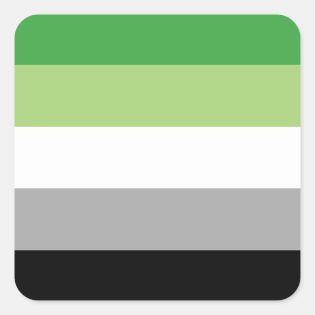 Aromantic/Aro Pride Flag Square Sticker (Front)