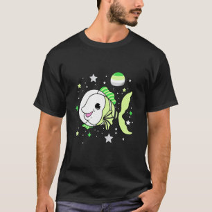 Aromantic Fish In Space Aromantic Pride T-Shirt