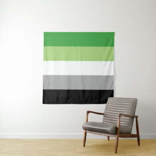 Aromantic Flag 57 x 57 Tapestry
