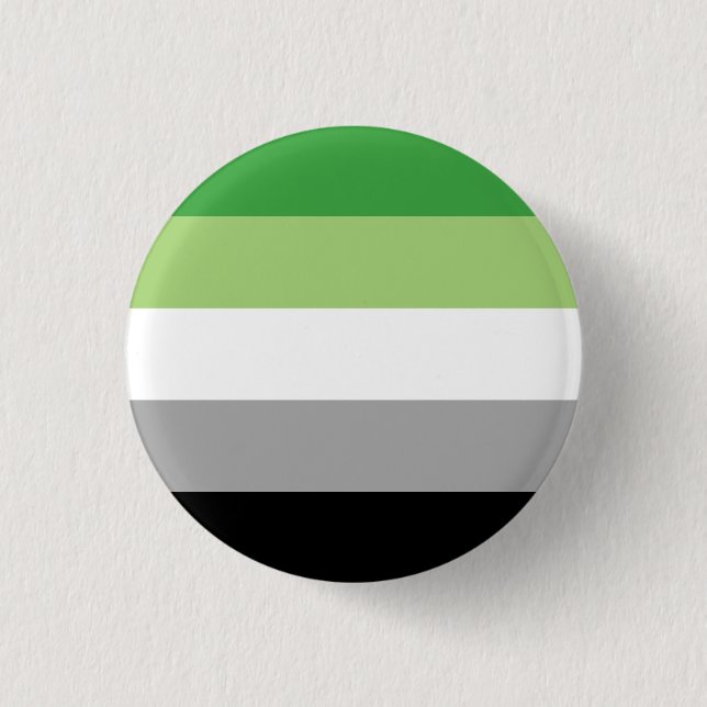 Aromantic Flag Badge 1 Inch Round Button (Front)