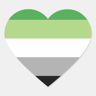 aromantic flag heart sticker