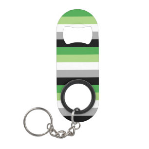 Aromantic Flag Keychain Bottle Opener
