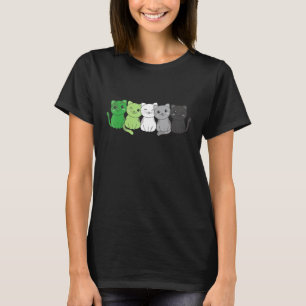 Aromantic Flag Non Binary Pride LGBTQ Cats Aromant T-Shirt
