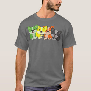 Aromantic Flag Pride Lgbtq Dogs Aromantic Corgi-45 T-Shirt