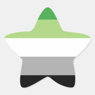 Aromantic flag star sticker