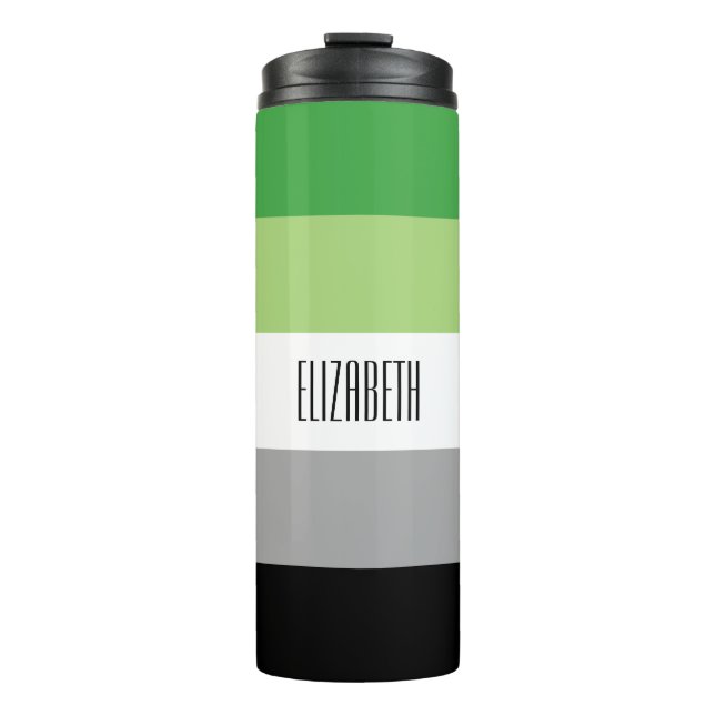 Aromantic Flag Thermal Tumbler (Front)