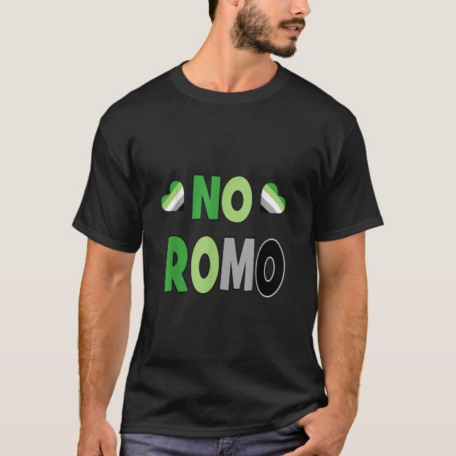 Aromantic NO ROMO Tshirt Aro Chemise Idée cadeau P (Devant)