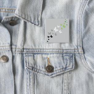 Aromantic Pride Butterfly Trail  2 Inch Square Button