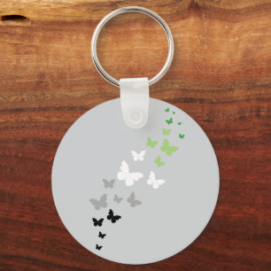Aromantic Pride Butterfly Trail Keychain