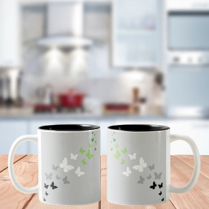 Aromantic Pride Butterfly Trail Two-Tone Coffee Mug