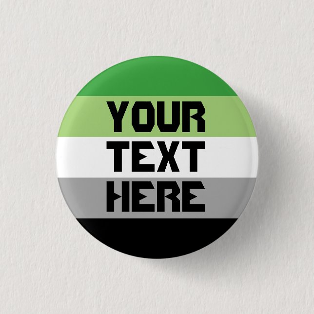 Aromantic pride flag 1 inch round button (Front)
