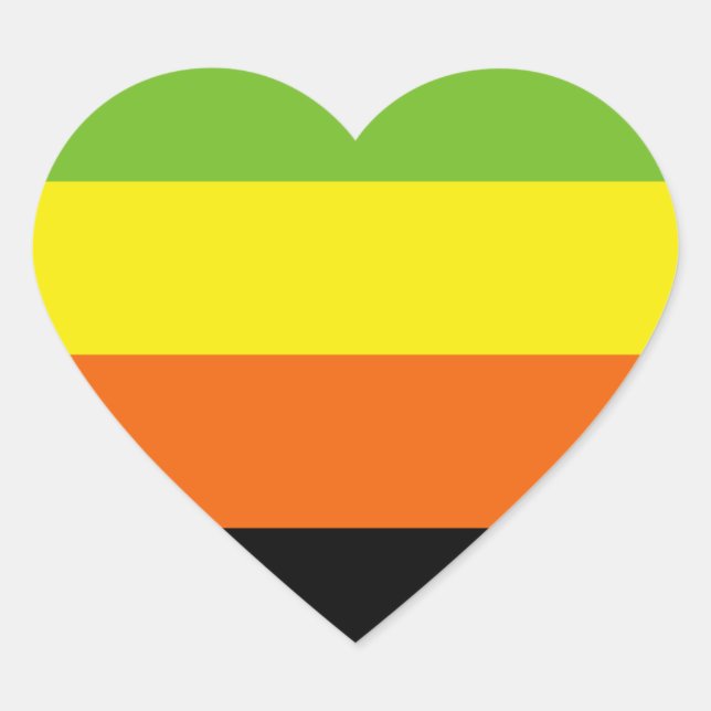 Aromantic Pride Flag Heart Sticker (Front)