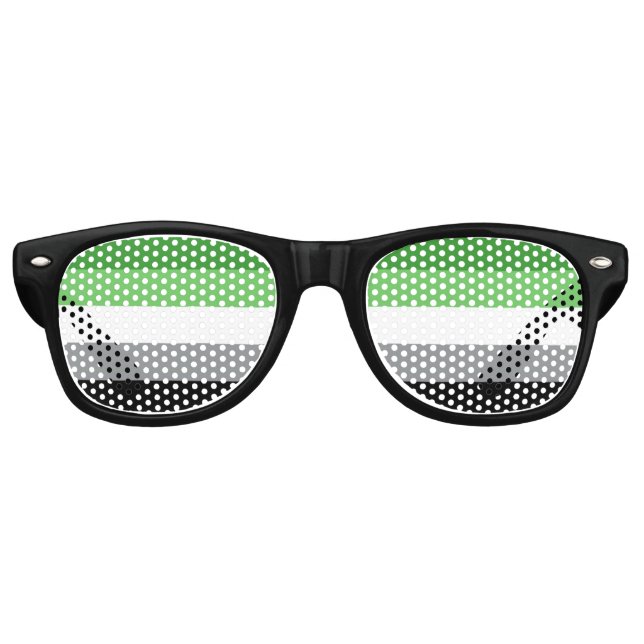 Aromantic Pride Flag Sunglasses (Front)
