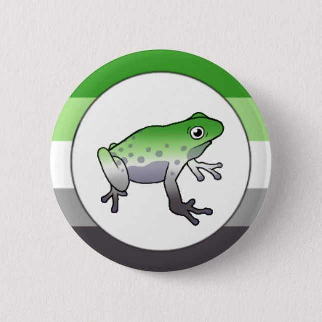 Aromantic Pride Frog Pin (Front)