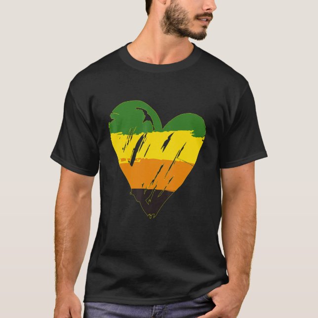 Aromantic Pride Heart Flag T-Shirt (Front)