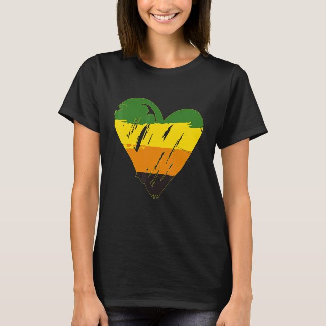 Aromantic Pride Heart Flag T-Shirt (Front)