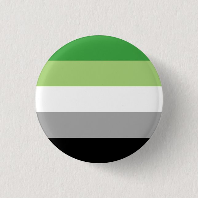 Aromantic Pride Stripes 1 Inch Round Button (Front)