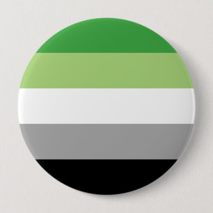 Aromantic Pride Stripes 4 Inch Round Button