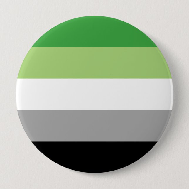 Aromantic Pride Stripes 4 Inch Round Button (Front)