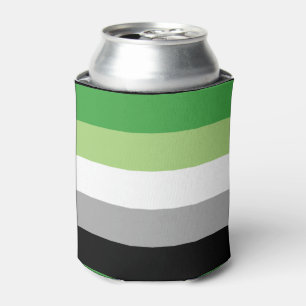 Aromantic Pride Stripes Can Cooler