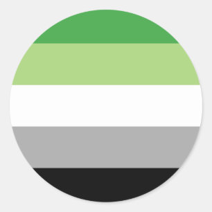 Aromantic Pride Stripes Classic Round Sticker
