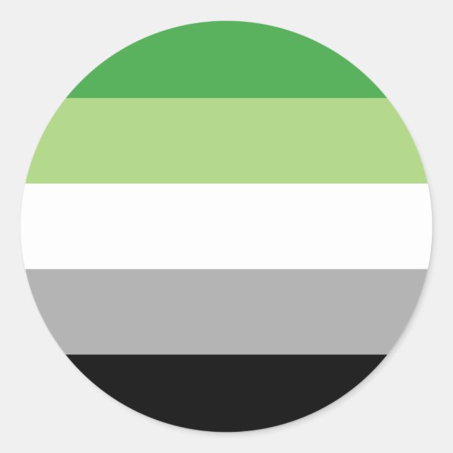 Aromantic Pride Stripes Classic Round Sticker (Front)